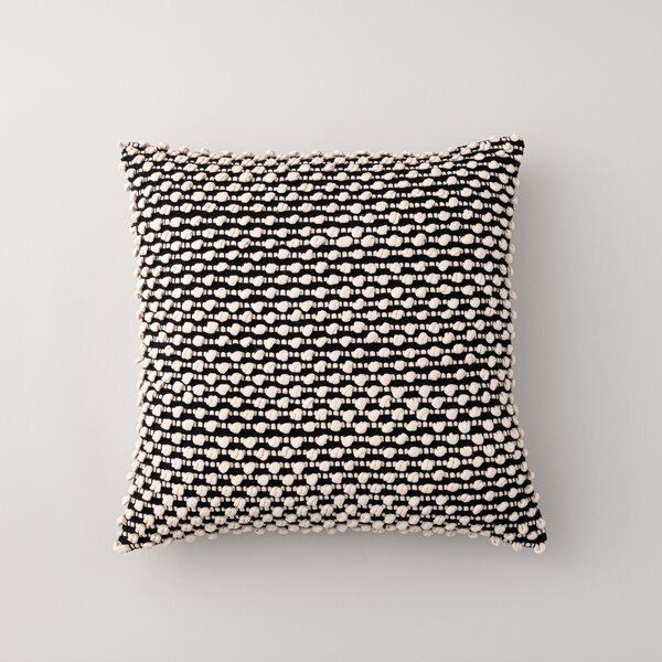 Jersey Bobble Square Cushion Black