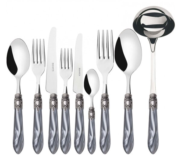 OXFORD OLD SILVER-PLATED RING CUTLERY SET 75 - Grey