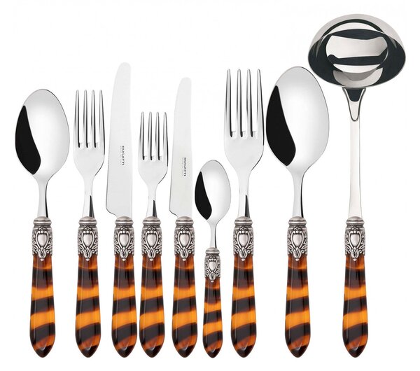 OXFORD OLD SILVER-PLATED RING CUTLERY SET 75 - Tortoiseshell