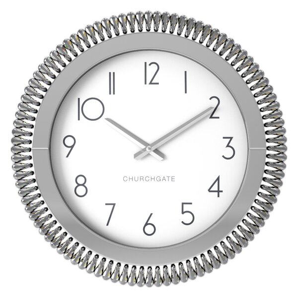 Glam Gem Edge Clock 50cm Grey