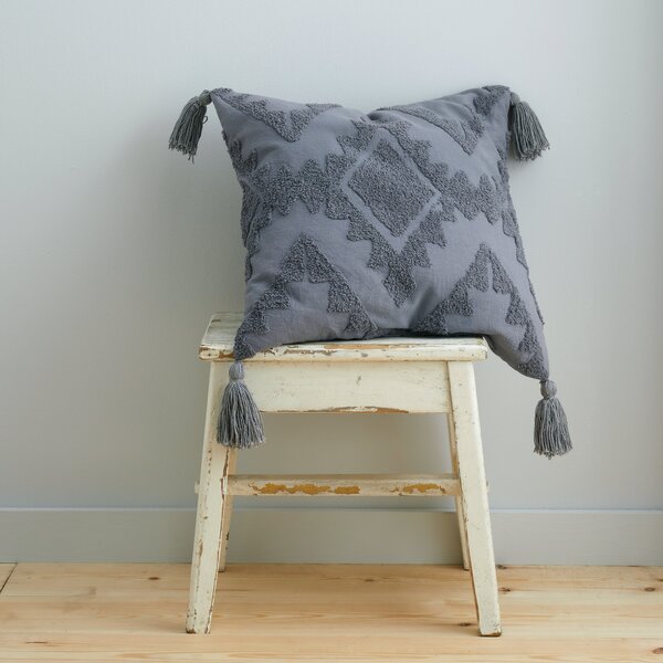 Pineapple Elephant Imani Tufted Cotton Cushion Charcoal
