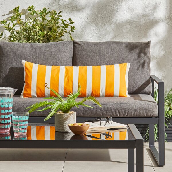 Outdoor Stripe Cushion Cover Mango (Orange)