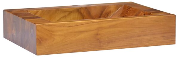 Basin Solid Teak Wood 50x35x10 cm