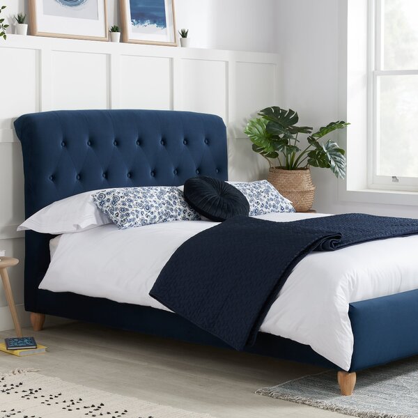 Brompton Fabric Bed Frame Blue