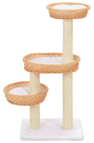 Cat Tree with Sisal Scratching Post Natural Willow Wood