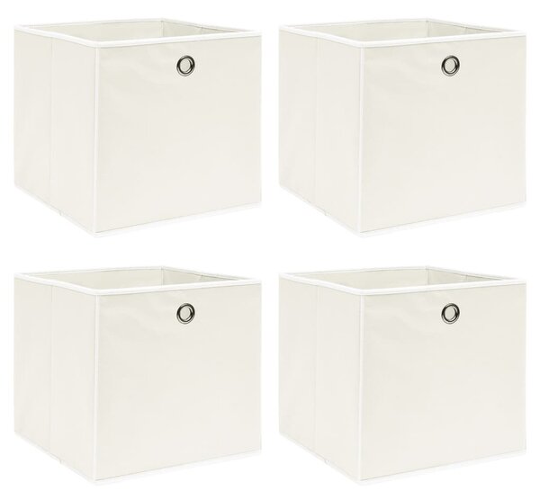 Storage Boxes 4 pcs White 32x32x32 cm Fabric