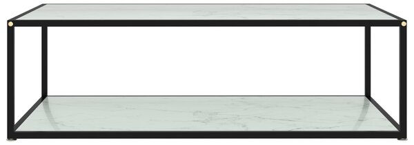 Coffee Table White 120x60x35 cm Tempered Glass