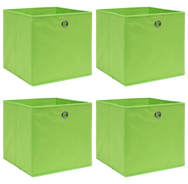 Storage Boxes 4 pcs Green 32x32x32 cm Fabric