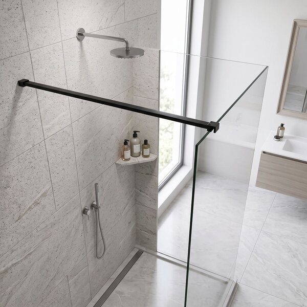 Shower screen support arm 150 cm Rea Black