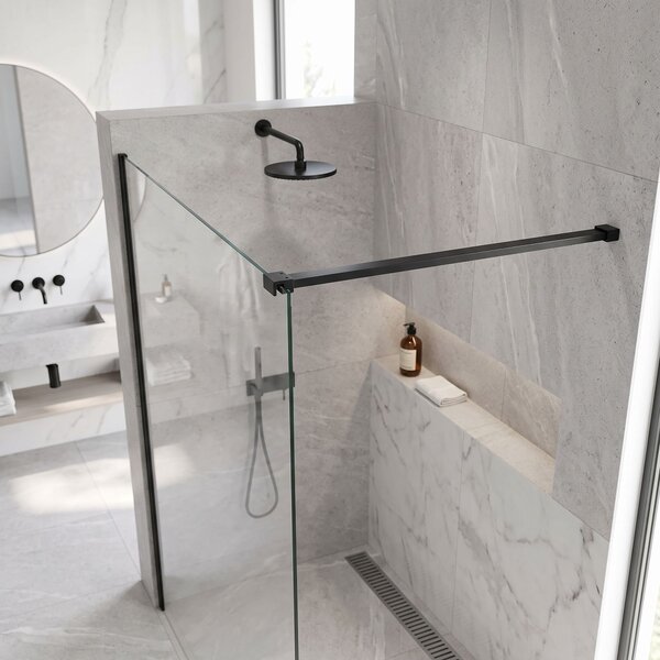 Shower screen support arm 150 cm Rea Black