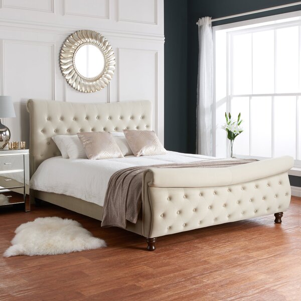 Copenhagen Fabric Bed Frame Warm Stone