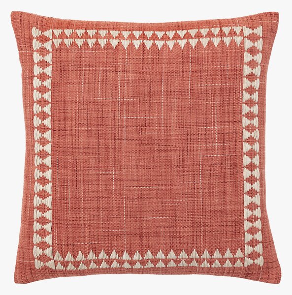 Naya Embroidered Border Cushion in Apricot