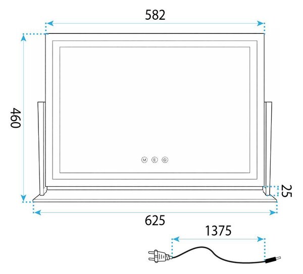 Mirror LED STUDIO L.Gold 58x45