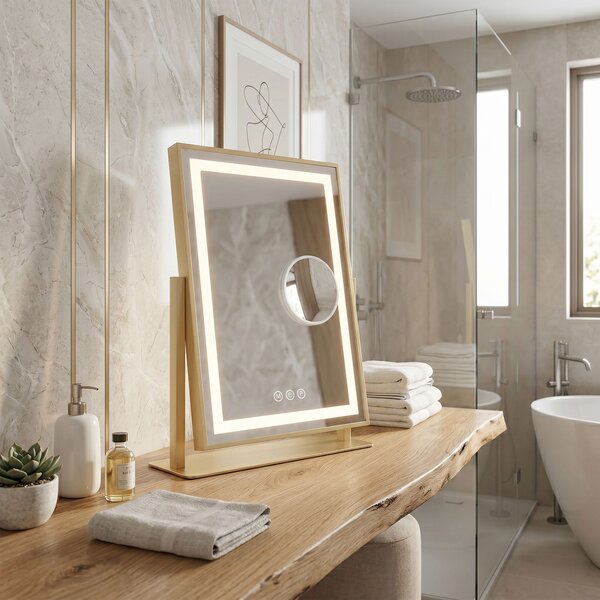Mirror LED LUMI L.Gold 30x40cm