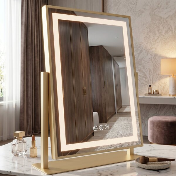 Mirror LED LUMI L.Gold 30x40cm