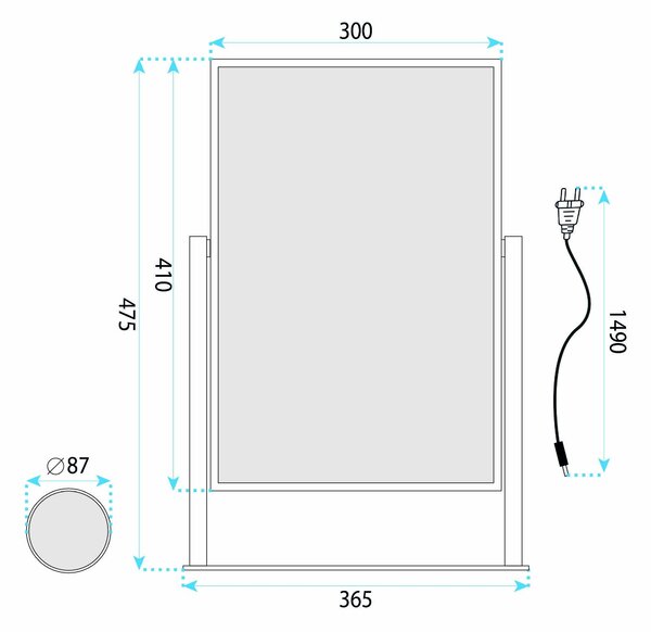 Mirror LED LUMI L.Gold 30x40cm