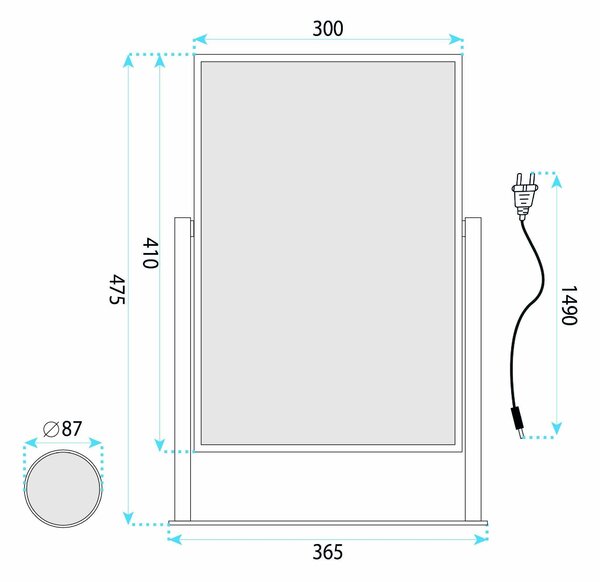 Mirror LED LUMI White 30x40cm
