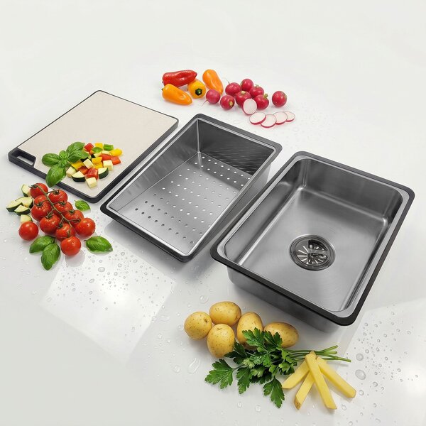 Multifunctional 10-in-1 steel sink REA Alonzo Brush Nickel