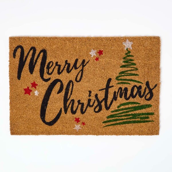 Homescapes Coir Doormat 'Merry Christmas', 40 x 60 cm