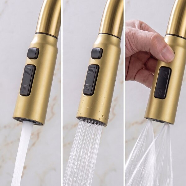 Multifunctional 10-in-1 steel sink REA Alonzo Brush Gold