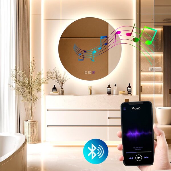 Mirror LED 60cm ROUND BLUETOOTH