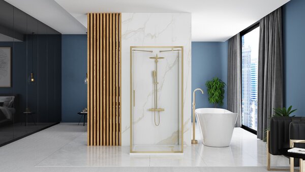 Shower enclosure corner Rea RAPID Swing Brush Gold