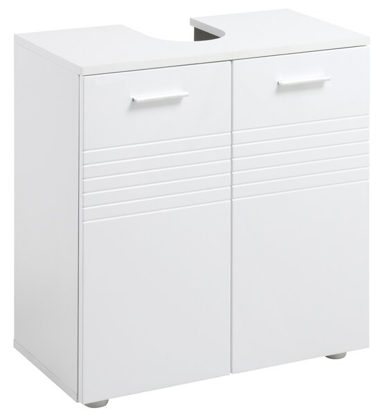 Kleankin Pedestal Under Sink Cabinet: Bathroom Vanity Storage Cupboard with Adjustable Shelf, White Colour Aosom UK