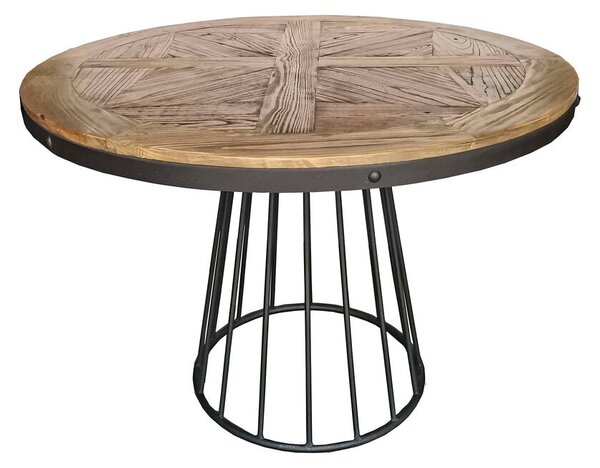 Dining Table Home ESPRIT Natural Wood Metal 110 x 110 x 78 cm