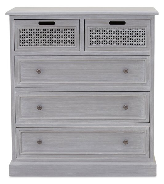 Lucy Cane Grey 5 Drawer Chest Slate (Grey)
