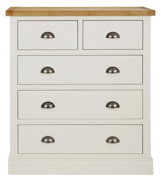 Compton Ivory 5 Drawer Chest Cream and Brown