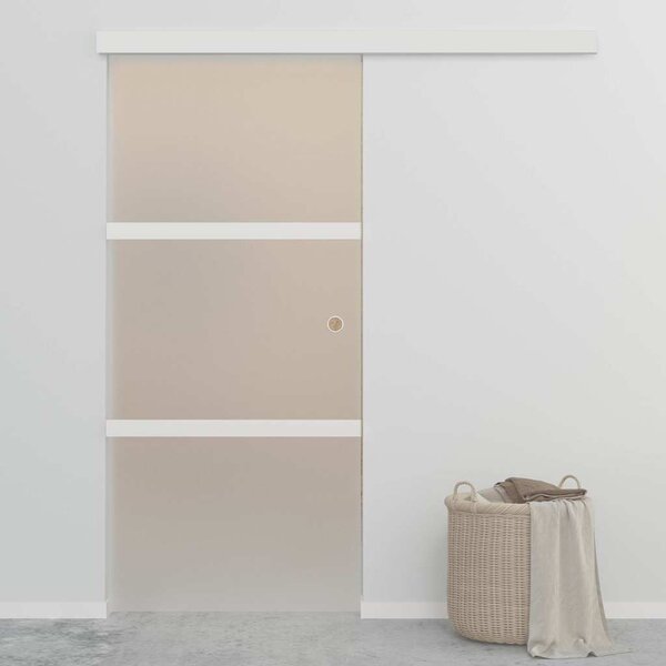 Sliding Door ESG Glass and Aluminium 90x205 cm Silver