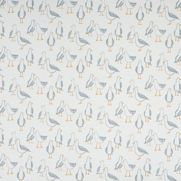 By the Metre Seagull Natural PVC Fabric White
