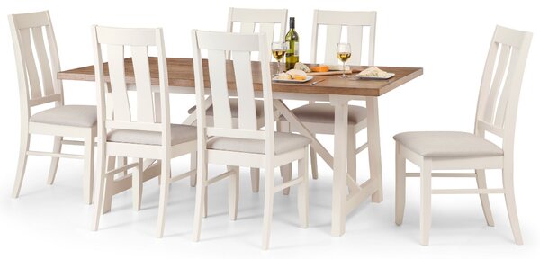 Pembroke Dining Table with 6 Chairs Cream