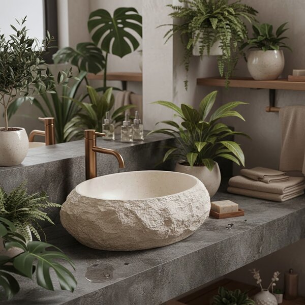 Countertop Basin Rea Mika Warm Beige