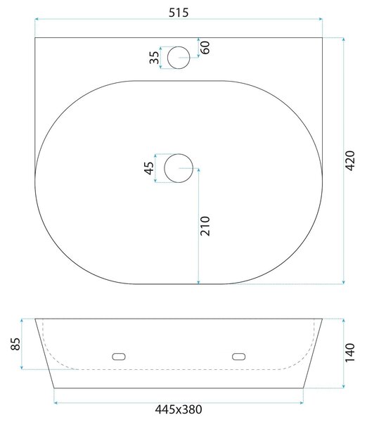 Ceramic Countertop Basin REA Kim 52
