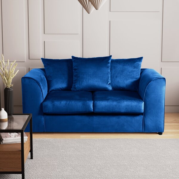 Blake 2 Seater Velvet Sofa Blue
