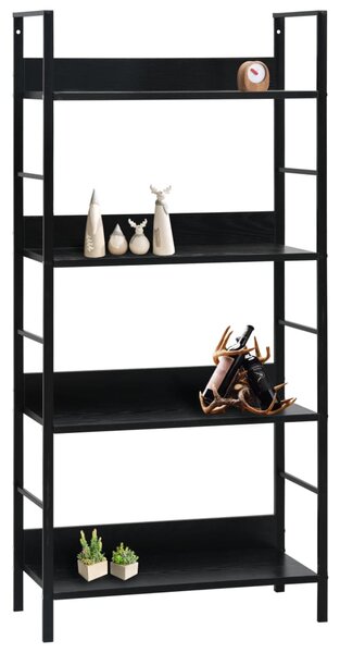 4-Layer Book Shelf Black 60x27.6x124.5 cm Engineered Wood