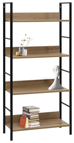 4-Layer Book Shelf Oak 60x27.6x124.5 cm Engineered Wood