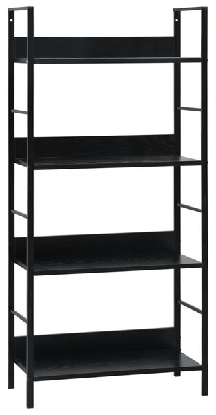 4-Layer Book Shelf Black 60x27.6x124.5 cm Engineered Wood