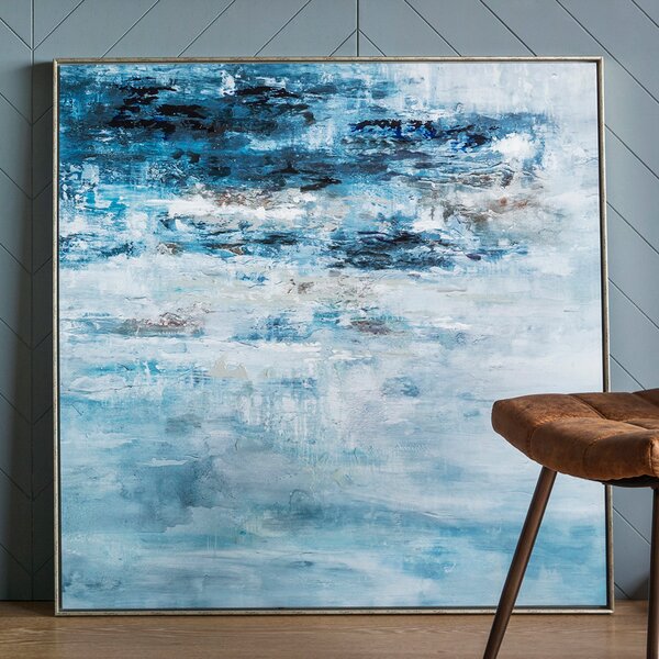 Ocean Sea Storm Framed Art Blue