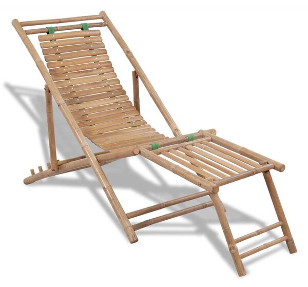 Outdoor Deck Chair with Footrest Bamboo