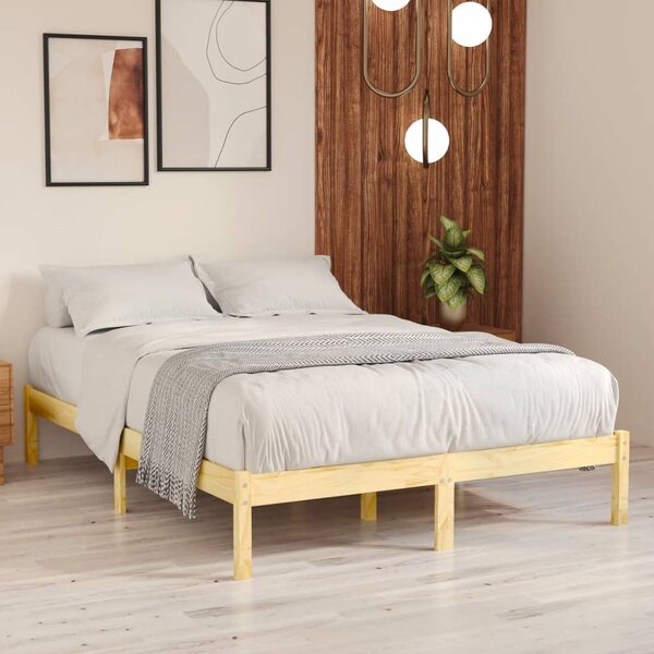 809997 Bed Frame without Mattress Solid Wood 140x190 cm