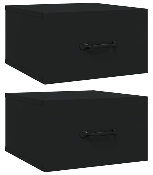 Wall-mounted Bedside Cabinets 2 pcs Black 35x35x20 cm