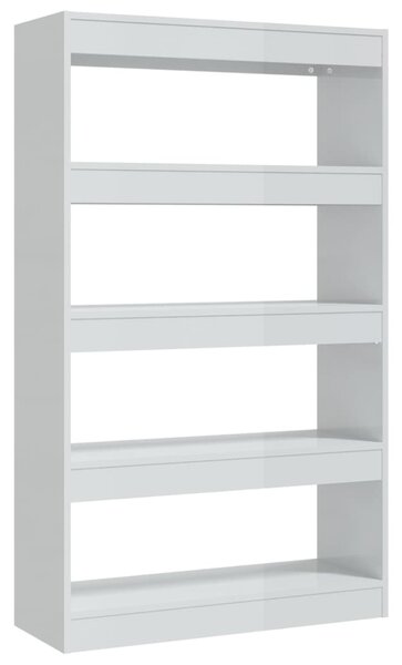 Book Cabinet/Room Divider High Gloss White 80x30x135 cm Engineered Wood