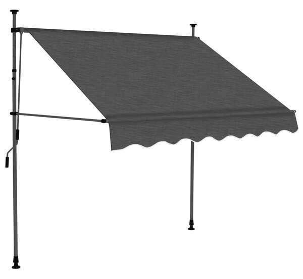 Manual Retractable Awning with LED 150 cm Anthracite