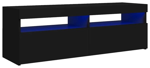 TV Cabinet with LED Lights Black 120x35x40 cm