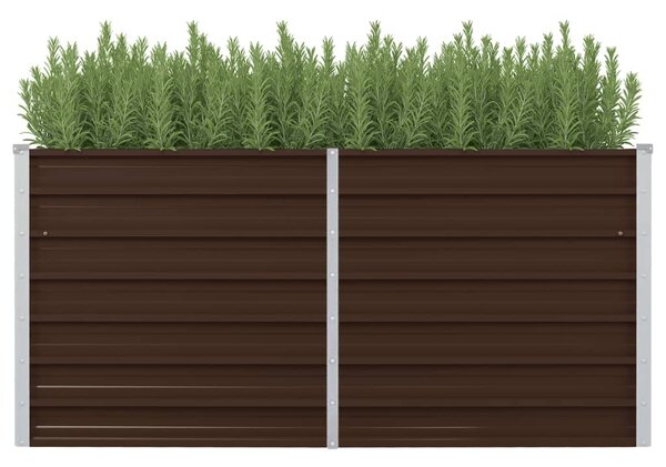 Raised Garden Bed Brown 160x80x77 cm Galvanised Steel