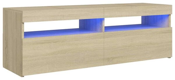 TV Cabinet with LED Lights Sonoma Oak 120x35x40 cm