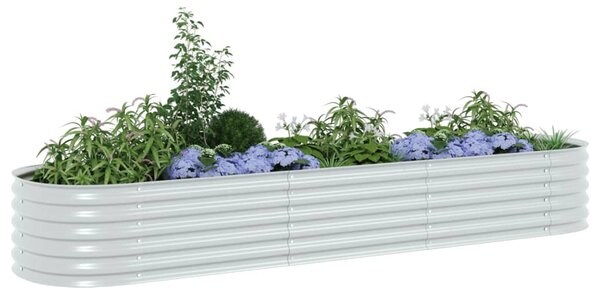 Garden Raised Bed 320x80x44 cm Galvanised Steel Silver