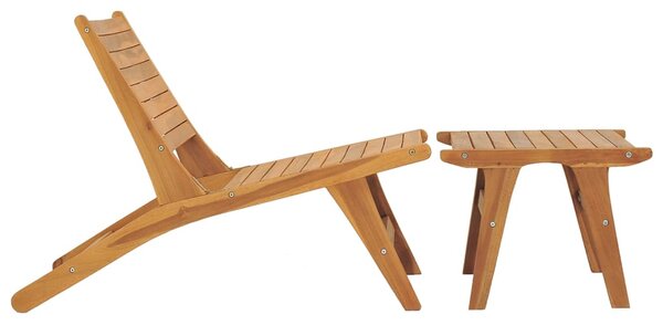 Garden Chair with Footrest Solid Teak Wood